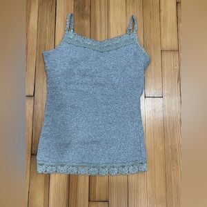 Y2K gray sparkle lace Justice cami